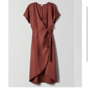 Aritzia Madalene Dress brown XS MOVING - listing to be deleted!